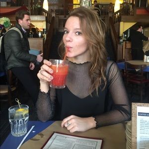 Brandy Melville sheer sparkly long sleeve